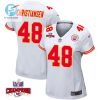 Cole Christiansen 48 Kansas City Chiefs Super Bowl Lviii Champions 4 Stars Patch Game Women Jersey White stylepulseusa 1