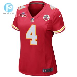 Rashee Rice 4 Kansas City Chiefs Super Bowl Lviii Champions 4 Stars Patch Game Women Jersey Red stylepulseusa 1 1