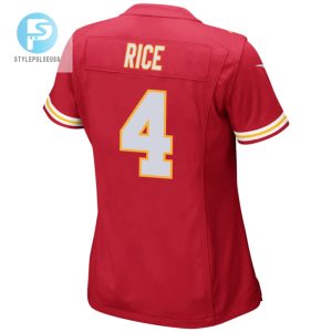 Rashee Rice 4 Kansas City Chiefs Super Bowl Lviii Champions 4 Stars Patch Game Women Jersey Red stylepulseusa 1 2