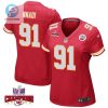 Derrick Nnadi 91 Kansas City Chiefs Super Bowl Lviii Champions 4 Stars Patch Game Women Jersey Red stylepulseusa 1