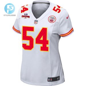 Leo Chenal 54 Kansas City Chiefs Super Bowl Lviii Champions 4 Stars Patch Game Women Jersey White stylepulseusa 1 1