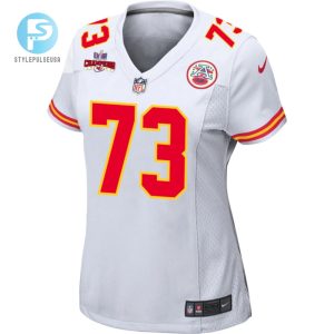 Nick Allegretti 73 Kansas City Chiefs Super Bowl Lviii Champions 4 Stars Patch Game Women Jersey White stylepulseusa 1 1