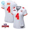 Rashee Rice 4 Kansas City Chiefs Super Bowl Lviii Champions 4 Stars Patch Game Women Jersey White stylepulseusa 1