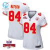 Justin Watson 84 Kansas City Chiefs Super Bowl Lviii Champions 4 Stars Patch Game Women Jersey White stylepulseusa 1