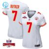 Harrison Butker 7 Kansas City Chiefs Super Bowl Lviii Champions 4 Stars Patch Game Women Jersey White stylepulseusa 1