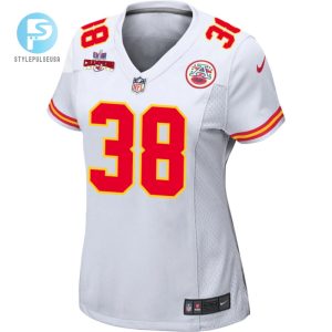 Ljarius Sneed 38 Kansas City Chiefs Super Bowl Lviii Champions 4 Stars Patch Game Women Jersey White stylepulseusa 1 1