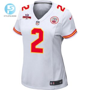 Joshua Williams 2 Kansas City Chiefs Super Bowl Lviii Champions 4 Stars Patch Game Women Jersey White stylepulseusa 1 1