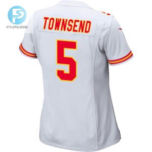 Tommy Townsend 5 Kansas City Chiefs Super Bowl Lviii Champions 4 Stars Patch Game Women Jersey White stylepulseusa 1 2