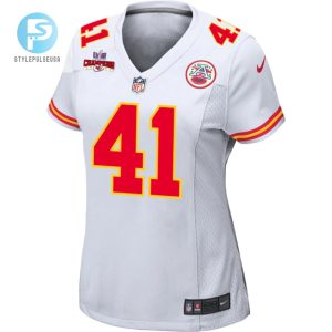 James Winchester 41 Kansas City Chiefs Super Bowl Lviii Champions 4 Stars Patch Game Women Jersey White stylepulseusa 1 1