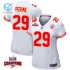 Lamical Perine 29 Kansas City Chiefs Super Bowl Lviii Champions 4 Stars Patch Game Women Jersey White stylepulseusa 1