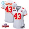 Jack Cochrane 43 Kansas City Chiefs Super Bowl Lviii Champions 4 Stars Patch Game Women Jersey White stylepulseusa 1