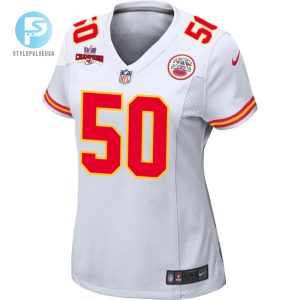 Willie Gay 50 Kansas City Chiefs Super Bowl Lviii Champions 4 Stars Patch Game Women Jersey White stylepulseusa 1 1