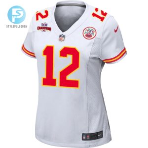 Mecole Hardman 12 Kansas City Chiefs Super Bowl Lviii Champions 4 Stars Patch Game Women Jersey White stylepulseusa 1 1