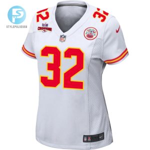 Nick Bolton 32 Kansas City Chiefs Super Bowl Lviii Champions 4 Stars Patch Game Women Jersey White stylepulseusa 1 1