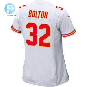 Nick Bolton 32 Kansas City Chiefs Super Bowl Lviii Champions 4 Stars Patch Game Women Jersey White stylepulseusa 1 2