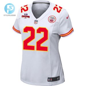 Trent Mcduffie 22 Kansas City Chiefs Super Bowl Lviii Champions 4 Stars Patch Game Women Jersey White stylepulseusa 1 1