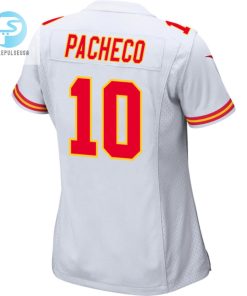 Isiah Pacheco 10 Kansas City Chiefs Super Bowl Lviii Champions 4 Stars Patch Game Women Jersey White stylepulseusa 1 2
