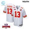 Chris Oladokun 13 Kansas City Chiefs Super Bowl Lviii Champions 4 Stars Patch Game Youth Jersey White stylepulseusa 1