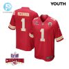 Jerick Mckinnon 1 Kansas City Chiefs Super Bowl Lviii Champions 4 Stars Patch Game Youth Jersey Red stylepulseusa 1