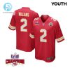 Joshua Williams 2 Kansas City Chiefs Super Bowl Lviii Champions 4 Stars Patch Game Youth Jersey Red stylepulseusa 1