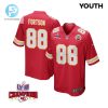 Jody Fortson 88 Kansas City Chiefs Super Bowl Lviii Champions 4 Stars Patch Game Youth Jersey Red stylepulseusa 1