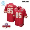 Izaiah Gathings 85 Kansas City Chiefs Super Bowl Lviii Champions 4 Stars Patch Game Youth Jersey Red stylepulseusa 1