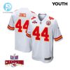 Cam Jones 44 Kansas City Chiefs Super Bowl Lviii Champions 4 Stars Patch Game Youth Jersey White stylepulseusa 1