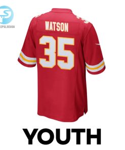 Jaylen Watson 35 Kansas City Chiefs Super Bowl Lviii Champions 4 Stars Patch Game Youth Jersey Red stylepulseusa 1 2
