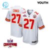 Chamarri Conner 27 Kansas City Chiefs Super Bowl Lviii Champions 4 Stars Patch Game Youth Jersey White stylepulseusa 1