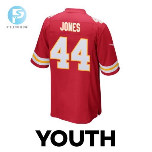 Cam Jones 44 Kansas City Chiefs Super Bowl Lviii Champions 4 Stars Patch Game Youth Jersey Red stylepulseusa 1 2