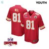 Blake Bell 81 Kansas City Chiefs Super Bowl Lviii Champions 4 Stars Patch Game Youth Jersey Red stylepulseusa 1