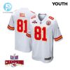 Blake Bell 81 Kansas City Chiefs Super Bowl Lviii Champions 4 Stars Patch Game Youth Jersey White stylepulseusa 1