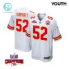 Creed Humphrey 52 Kansas City Chiefs Super Bowl Lviii Champions 4 Stars Patch Game Youth Jersey White stylepulseusa 1