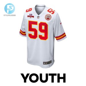 Darius Harris 59 Kansas City Chiefs Super Bowl Lviii Champions 4 Stars Patch Game Youth Jersey White stylepulseusa 1 1