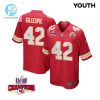 Tyree Gillespie 42 Kansas City Chiefs Super Bowl Lviii Champions 4 Stars Patch Game Youth Jersey Red stylepulseusa 1