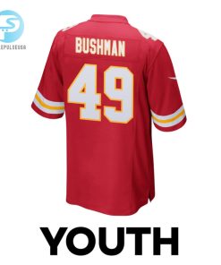 Matt Bushman 49 Kansas City Chiefs Super Bowl Lviii Champions 4 Stars Patch Game Youth Jersey Red stylepulseusa 1 2