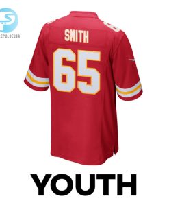 Trey Smith 65 Kansas City Chiefs Super Bowl Lviii Champions 4 Stars Patch Game Youth Jersey Red stylepulseusa 1 2