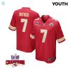 Harrison Butker 7 Kansas City Chiefs Super Bowl Lviii Champions 4 Stars Patch Game Youth Jersey Red stylepulseusa 1