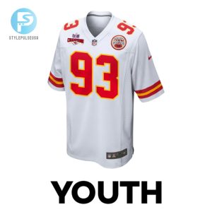 Matt Dickerson 93 Kansas City Chiefs Super Bowl Lviii Champions 4 Stars Patch Game Youth Jersey White stylepulseusa 1 1