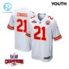 Mike Edwards 21 Kansas City Chiefs Super Bowl Lviii Champions 4 Stars Patch Game Youth Jersey White stylepulseusa 1