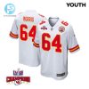 Wanya Morris 64 Kansas City Chiefs Super Bowl Lviii Champions 4 Stars Patch Game Youth Jersey White stylepulseusa 1