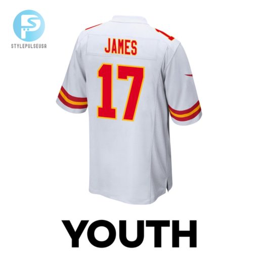 Richie James 17 Kansas City Chiefs Super Bowl Lviii Champions 4 Stars Patch Game Youth Jersey White stylepulseusa 1 2