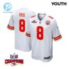 Justyn Ross 8 Kansas City Chiefs Super Bowl Lviii Champions 4 Stars Patch Game Youth Jersey White stylepulseusa 1