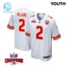 Joshua Williams 2 Kansas City Chiefs Super Bowl Lviii Champions 4 Stars Patch Game Youth Jersey White stylepulseusa 1