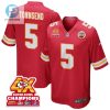 Tommy Townsend 5 Kansas City Chiefs Super Bowl Lviii Champions 4X Game Men Jersey Red stylepulseusa 1