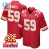 Darius Harris 59 Kansas City Chiefs Super Bowl Lviii Champions 4X Game Men Jersey Red stylepulseusa 1