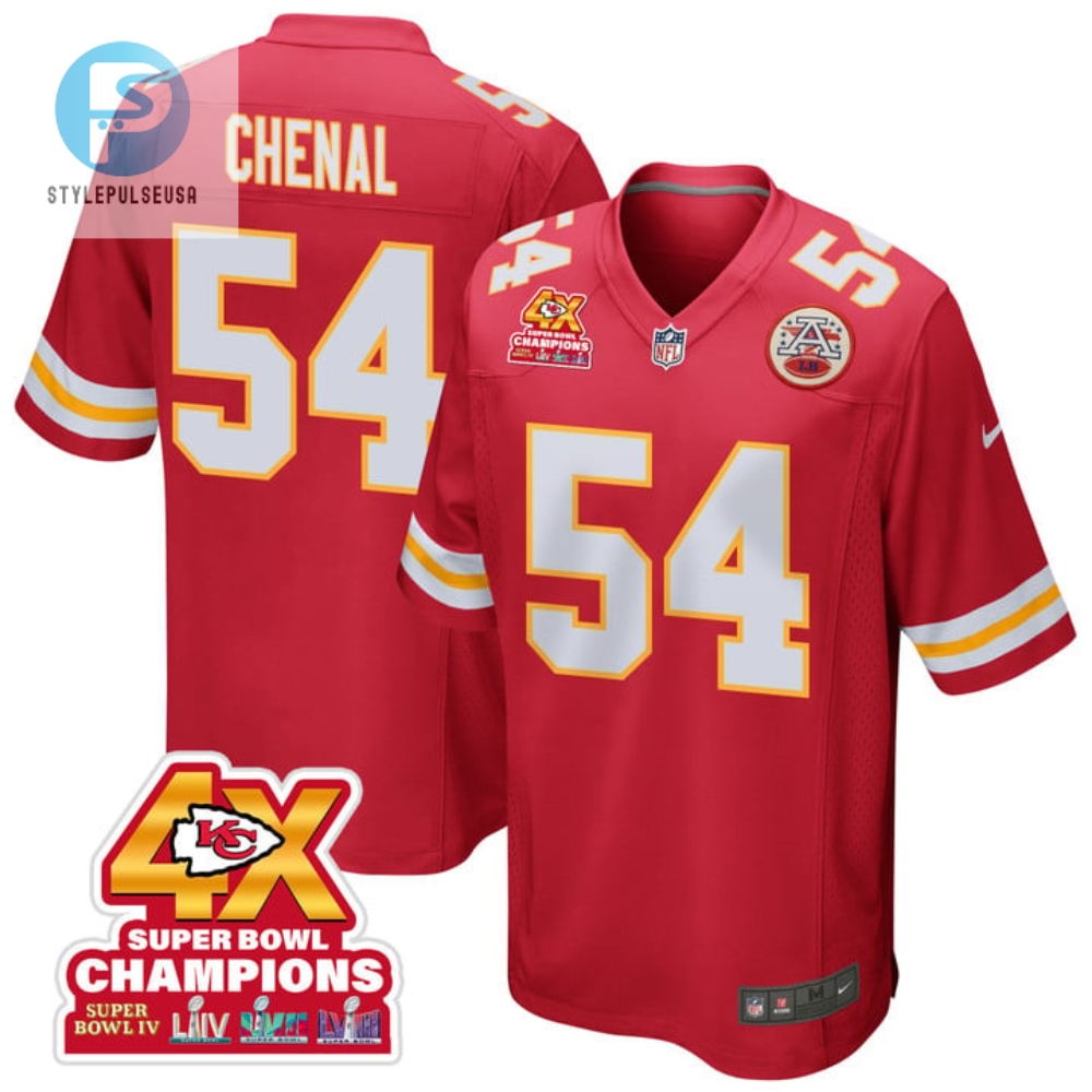 Leo Chenal 54 Kansas City Chiefs Super Bowl Lviii Champions 4X Game Men Jersey Red stylepulseusa 1