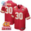 Keaontay Ingram 30 Kansas City Chiefs Super Bowl Lviii Champions 4X Game Men Jersey Red stylepulseusa 1