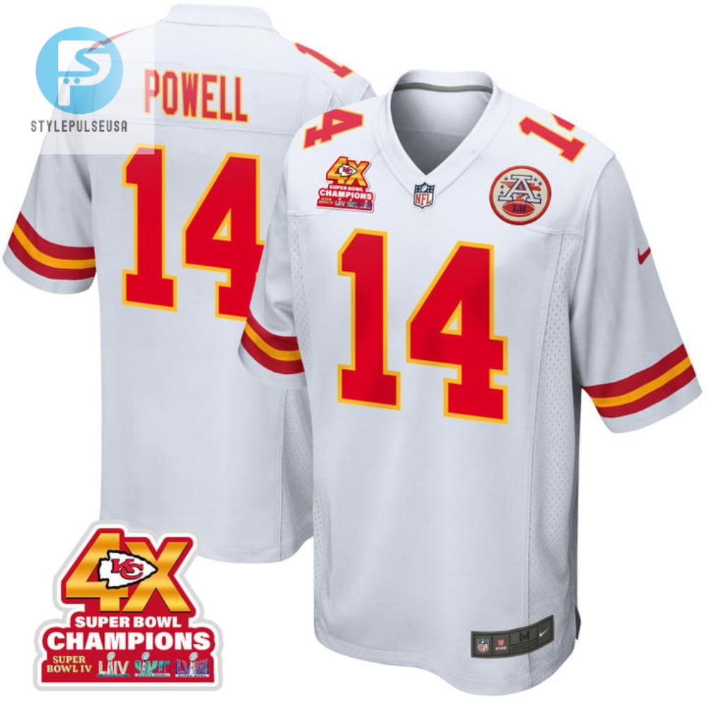 Cornell Powell 14 Kansas City Chiefs Super Bowl Lviii Champions 4X Game Men Jersey White stylepulseusa 1