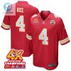 Rashee Rice 4 Kansas City Chiefs Super Bowl Lviii Champions 4X Game Men Jersey Red stylepulseusa 1